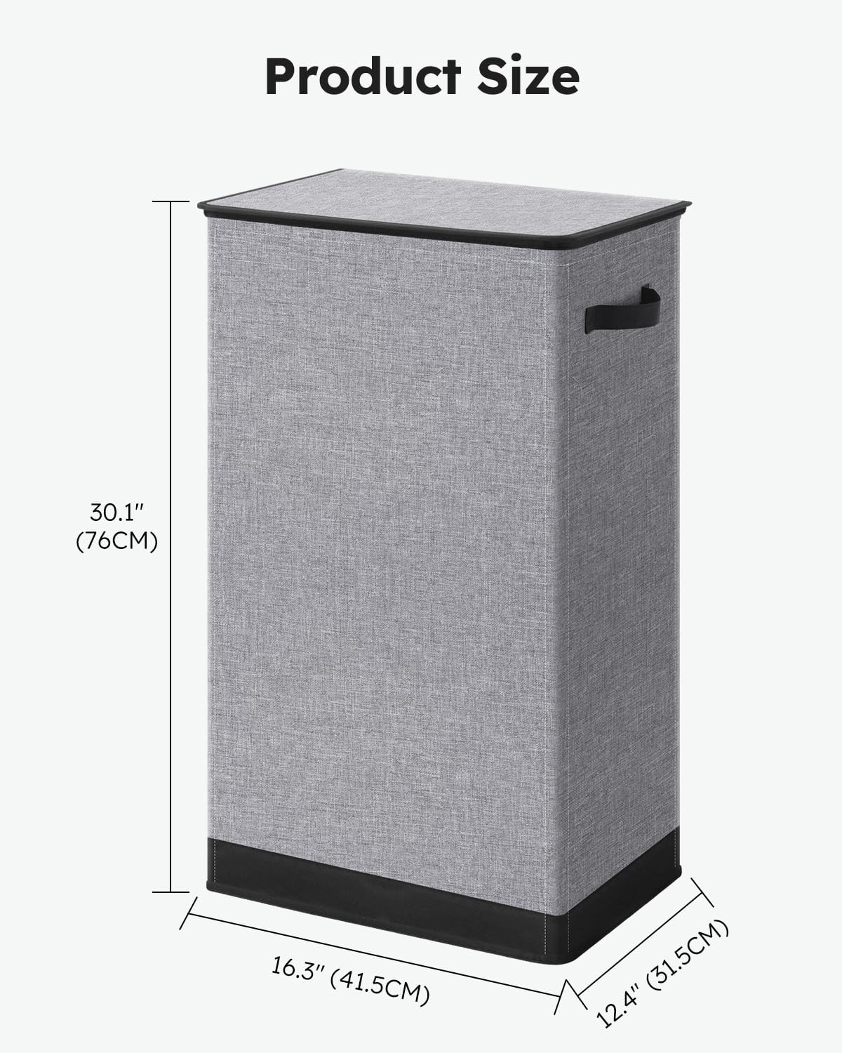 Collapsible Laundry Basket with Lid 100L Large Hamper, Washing Baskets for Laundry with Inner Bag and Handles - Bedrooms Dirty Clothes Bin