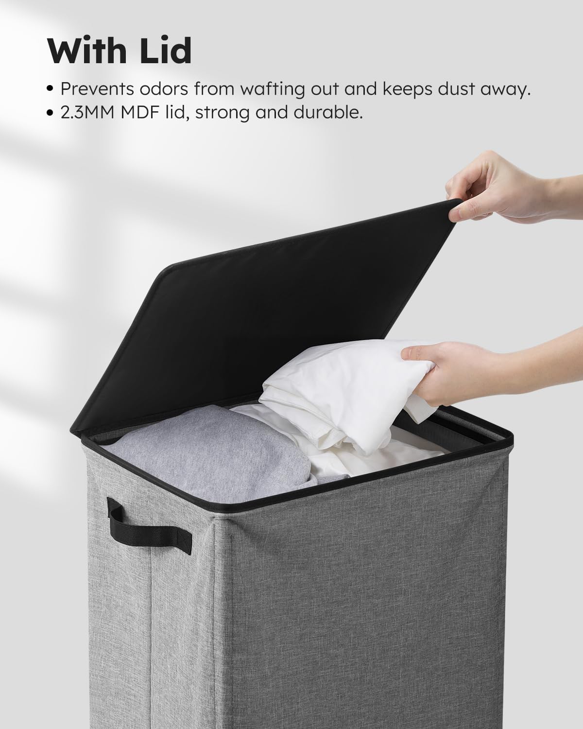 Collapsible Laundry Basket with Lid 100L Large Hamper, Washing Baskets for Laundry with Inner Bag and Handles - Bedrooms Dirty Clothes Bin