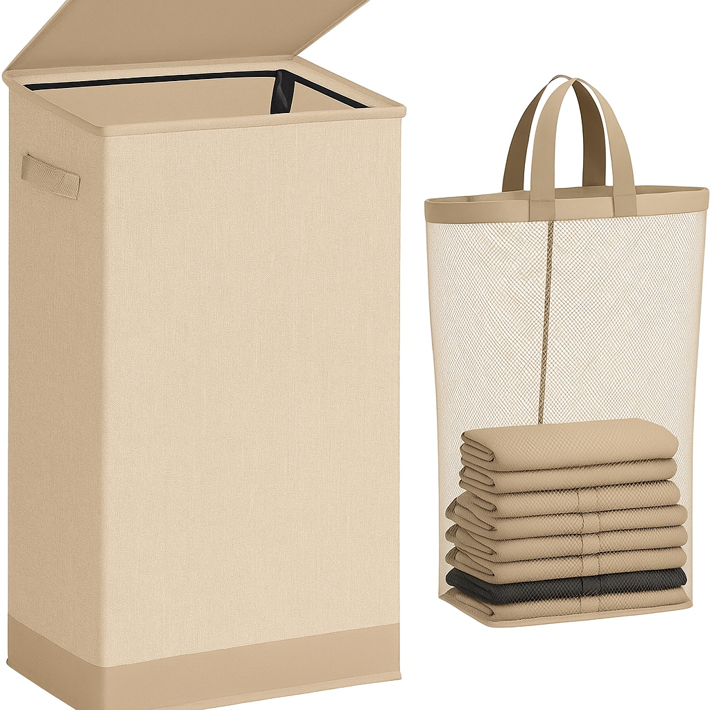Collapsible Laundry Basket with Lid 100L Large Hamper, Washing Baskets for Laundry with Inner Bag and Handles - Bedrooms Dirty Clothes Bin