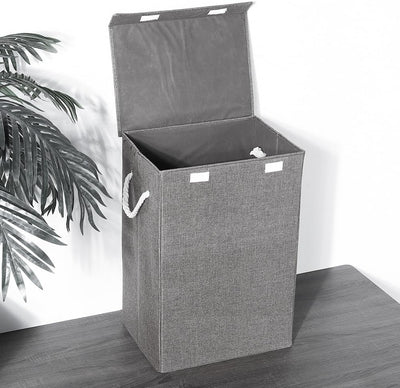 THREADSHAPES Collapsible Laundry Basket 90L Large Laundry Hamper with Lid Foldable Laundry Bin Washing Baskets with Handles for Bedroom, Bathroom
